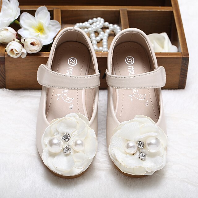 Shoes & Bags Kids Shoes | Girls Flats Flower Girl Shoes Microfiber Dress Shoes Little Kids(4-7ys) Wedding Daily Black Pink Ivory