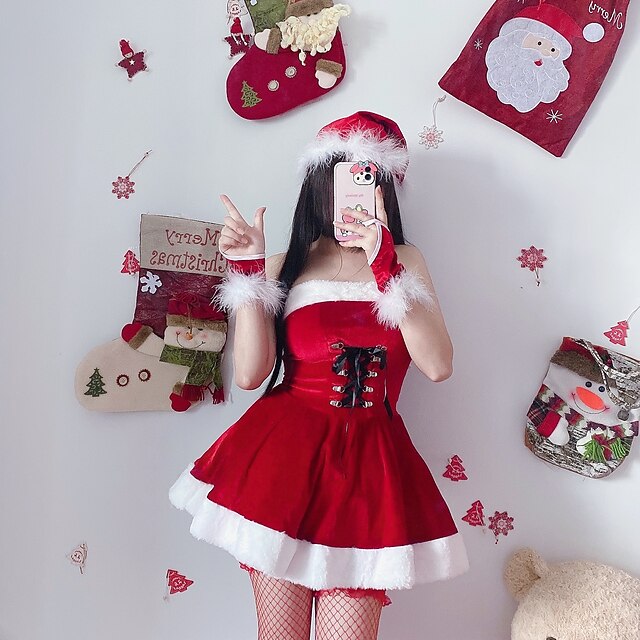 Costume de père noël Mrs.Claus Adulte Garçon Déguisement Cosplay Noël Costume de père noël Mrs.Claus Adulte Garçon Déguisement Cosplay Noël