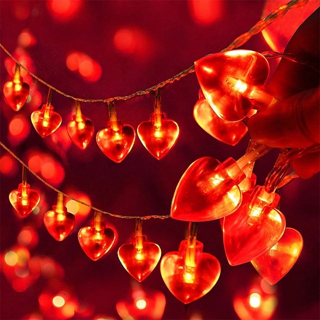  Heart Love Lights 10/20/40leds Heart Shaped String Lights for Party Wedding Birthday Home Battery Operated