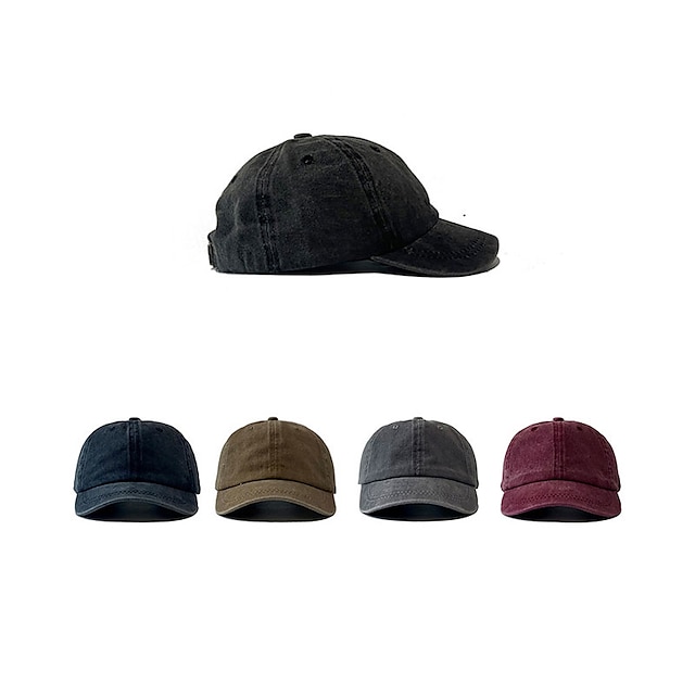  رجالي موضة قبعة البيسبول مناسب للبس اليومي الأماكن المفتوحة لون نقي لون سادة رمادي أسود قبعة ضد الهواء متنفس الأشعة فوق البنفسجية مقاوم / الربيع / الصيف