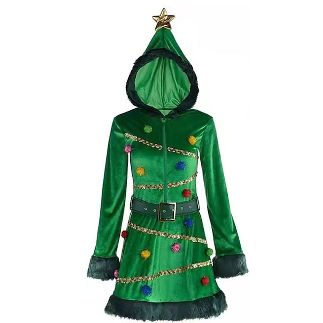 Kerstbomen Mrs.Claus Kerst jurk Vakantie jurk Kerstboom Dames Kostuum