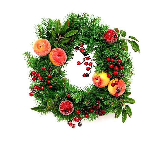 Home & Garden Home Decor | Christmas Decoration Wreath Garland With Frosted Pomegranate Door Hanger 30/45cm - WU82926