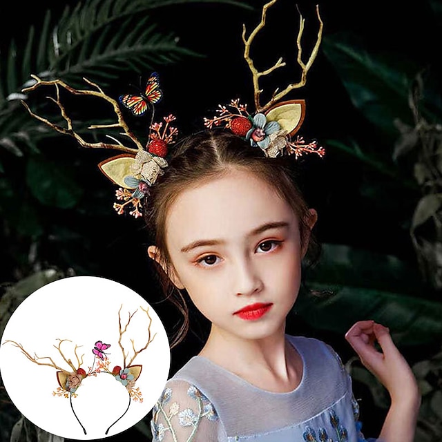  gotiska horn rådjurshorn jul pannband cosplay huvudklänning juldräkt juldekoration renar ornament foto rekvisita