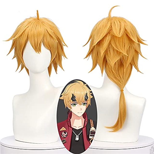 yellow ponytail wig