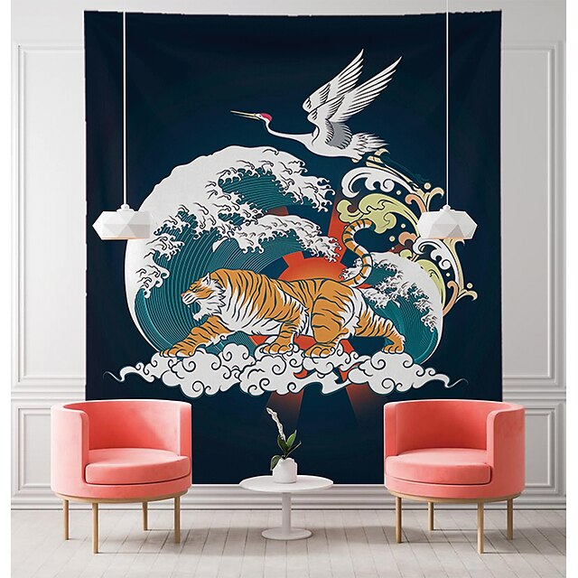 Japanese Art Tapestry Wall Hanging Polyester Blanket Carpet Mat Room Decoration 