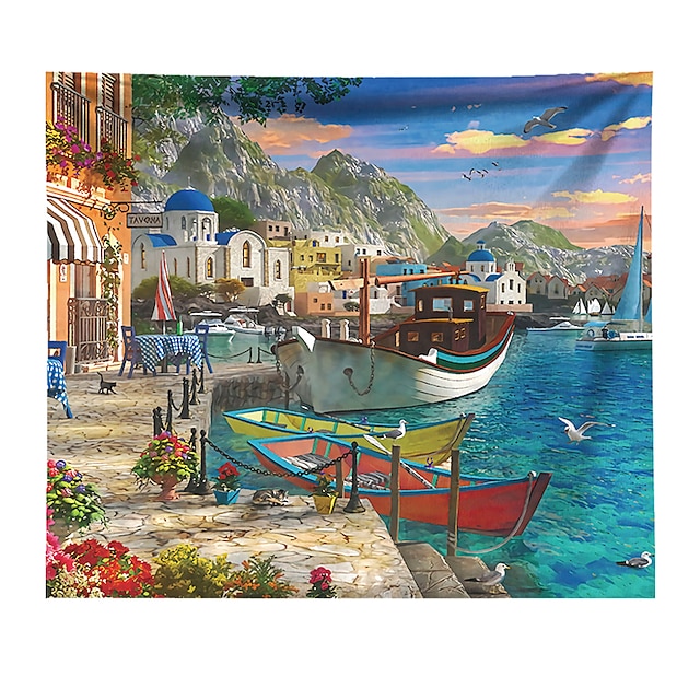 Home & Garden Home Decor | Oil Painting Style Wall Tapestry Art Decor Blanket Curtain Hanging Home Bedroom Living Room Decoratio