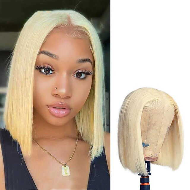 

150% 180% 13x4 Lace Blonde Short Bob Wigs HD Lace Frontal Wig 613 Lace Front Wig Human Hair Wigs Transparent Lace Closure Wig For Black Women