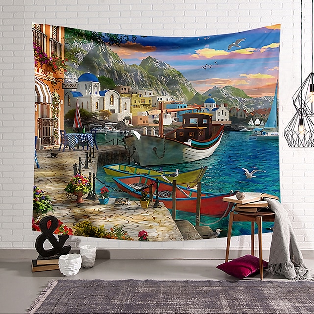 Home & Garden Home Decor | Oil Painting Style Wall Tapestry Art Decor Blanket Curtain Hanging Home Bedroom Living Room Decoratio