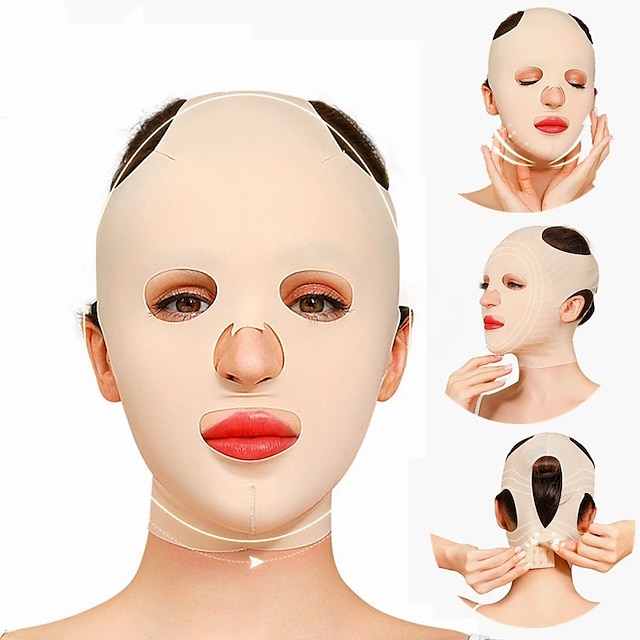  3D, reutilizabil, respirabil, frumusețe pentru femei, bandaj antirid pentru slăbire, modelare în V, mască de dormit pentru lifting facial complet