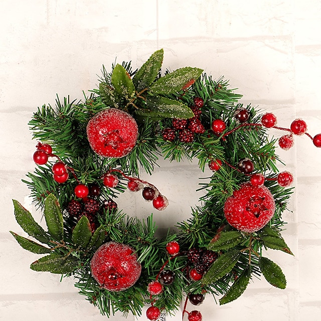 Home & Garden Home Decor | Christmas Decoration Wreath Garland With Frosted Pomegranate Door Hanger 30/45cm - WU82926