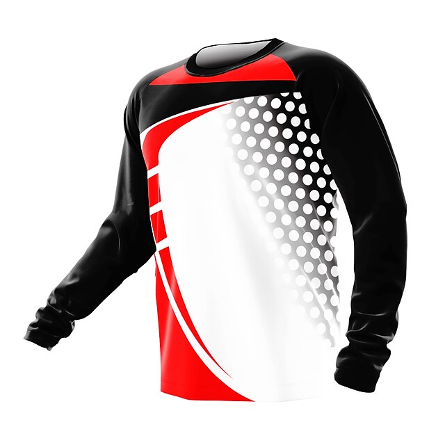 Sports & Outdoors Cycling | 21Grams Mens Downhill Jersey Long Sleeve Mountain Bike MTB Road Bike Cycling Winter White Polka Dot 