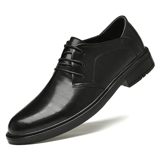 Shoes & Bags Mens Shoes | Mens Oxfords Business Casual British Daily Office & Career Cowhide Black Brown Fall Spring - UX53429