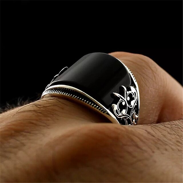 Shoes & Bags Fashion Accessories | Ring Christmas Silver 18K Gold Alloy Stylish Punk 1pc Agate / Mens / Mens - PU69186