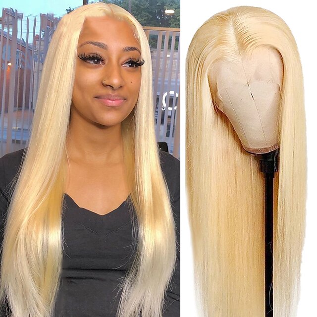 

150% 180% 13x4 Lace Honey Blonde 613 Bob Wig Human Hair Lace Front Wigs Brazilian Long Bob Lace Frontal Wig Straight 613 Blonde Closure Wig