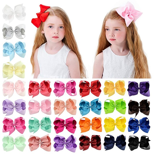 Beauty & Hair Health & Personal Care | 28pcs 6 Inches Grosgrain Ribbon Hair Bows Large Hair Bows Alligator Clips Hair Accessorie