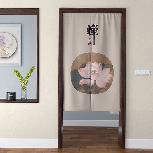 Home & Garden Home Decor | Door Tapestry Chinese Style ZEN Door Curtain Entrance Partition Curtain Half Curtain Fabric Curtain C