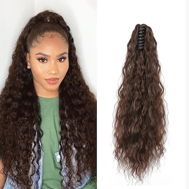 Beauty & Hair Wigs & Hair Pieces | 22 Inch Long Corn Wave Ponytail Extension Synthetic Claw clip ponytail Synthetic Hairpieces f