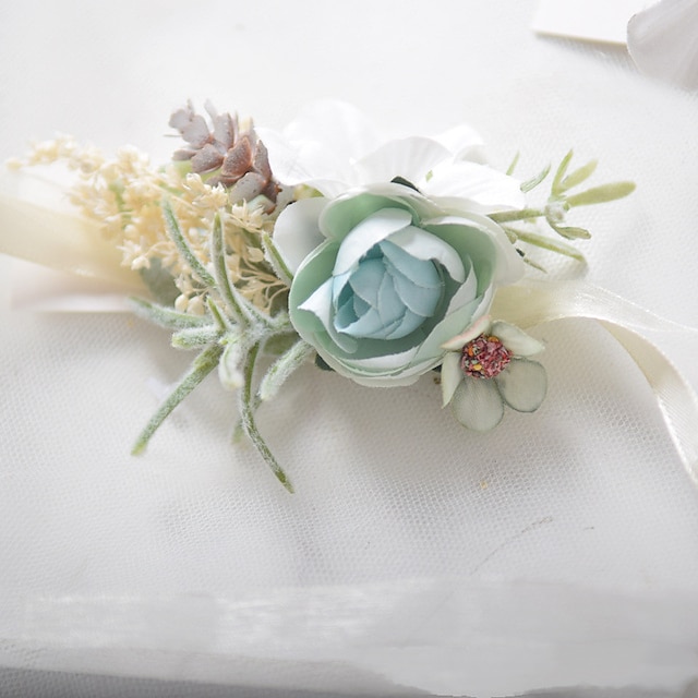  Flores de pulso de casamento Buquê de Pulso Casamento Tecidos Floral