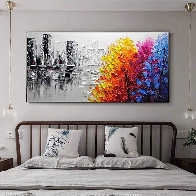 Home & Garden Wall Art | Oil Painting Handmade Hand Painted Wall Art Abstract Landscape Urban architectureHome Decoration Decor 