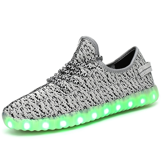  Boys and Girls Sneakers LED Light Up Shoes Costume Party USB Charging Tulle Breathability Light Up Shoes Adults Kids Athletic Casual Outdoor Walking Shoes LED Luminous Pink Gray Blue Fall / Rubber
