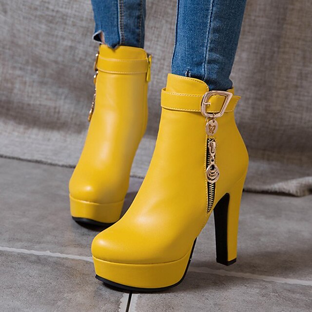 Women's Boots Heel Boots Office Daily Solid Colored Booties Ankle Boots ...