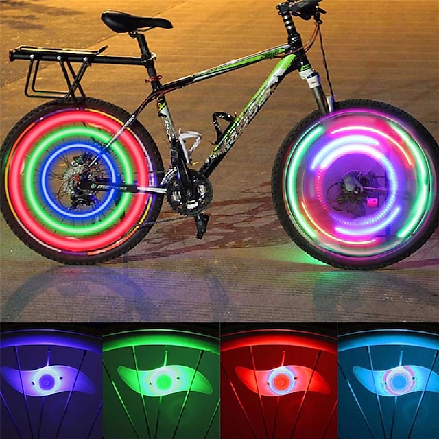  LED Lumini de Bicicletă lumini de securitate lumini roți Ciclism montan Bicicletă Ciclism Rezistent la apă Moduri multiple CR2032 Baterie Ciclism / IPX-4