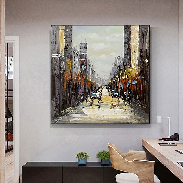 Home & Garden Wall Art | Oil Painting Handmade Hand Painted Wall Art Abstract Architecture Street Landscape Home Decoration Deco