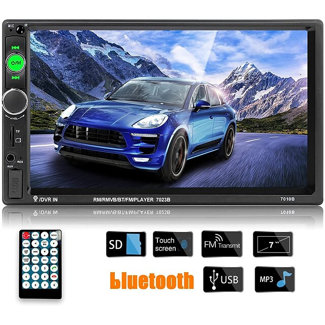  Oukoo  Car Stereo 2 Din Car Radio 7 Inch MP5 Player with HD Touch Screen Digital Display Bluetooth Multimedia HD Bluetooth Touch Screen Support Rear Camera