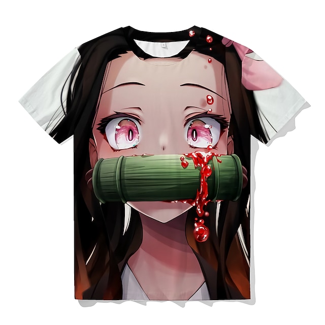 Toys & Hobbies Cosplay & Costumes | Inspired by Demon Slayer: Kimetsu no Yaiba Kamado Nezuko T-shirt Anime 100% Polyester Anime 