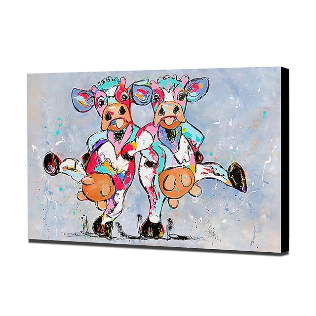 Home & Garden Wall Art | Oil Painting Handmade Hand Painted Wall Art Mintura Modern Abstract Animals Cow Picture For Home Decora