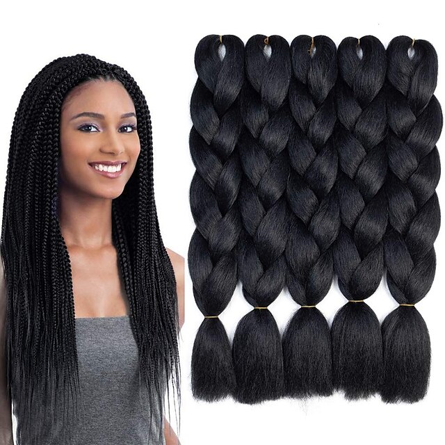 Jumbo Braiding Hair 5 Packs Kanekalon Braiding Hair Extension for Braid ...