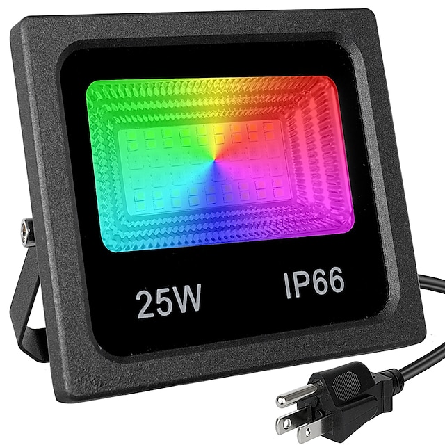  RGBW APP LED Floodlight Bluetooth Outdoor Smart Flood Light 2pcs 1pcs 25W 110V 220V IP66 Waterproof Color Changing Spotlight APP Group Control