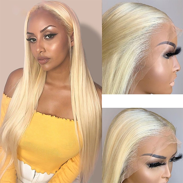 

150% 44 Lace Glueless 613 Lace Front Human Hair Wigs Honey Blonde 613 HD Lace Front Wig Brazilian Straight Pre Plucked Remy