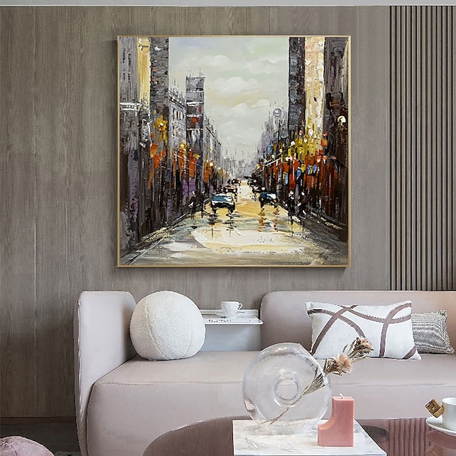 Home & Garden Wall Art | Oil Painting Handmade Hand Painted Wall Art Abstract Architecture Street Landscape Home Decoration Deco