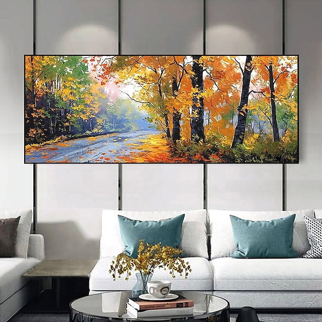 Home & Garden Wall Art | Oil Painting Handmade Hand Painted Wall Art Abstract Landscape Highway and ForestHome Decoration Decor 