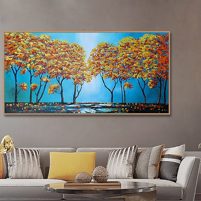 Home & Garden Wall Art | Oil Painting Handmade Hand Painted Wall Art Mintura Modern Abstract Tree Flower Landscape Picture Home 