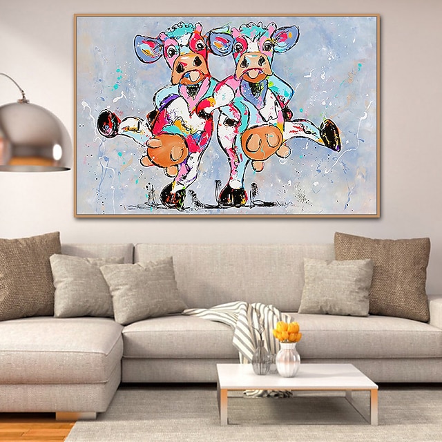  Obraz olejny ręcznie ręcznie malowane wall art mintura nowoczesne abstrakcyjne zwierzęta krowa obraz do dekoracji wnętrz wystrój walcowane płótno bez ramki nierozciągnięte!