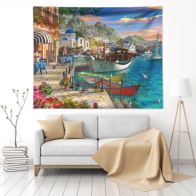 Home & Garden Home Decor | Oil Painting Style Wall Tapestry Art Decor Blanket Curtain Hanging Home Bedroom Living Room Decoratio