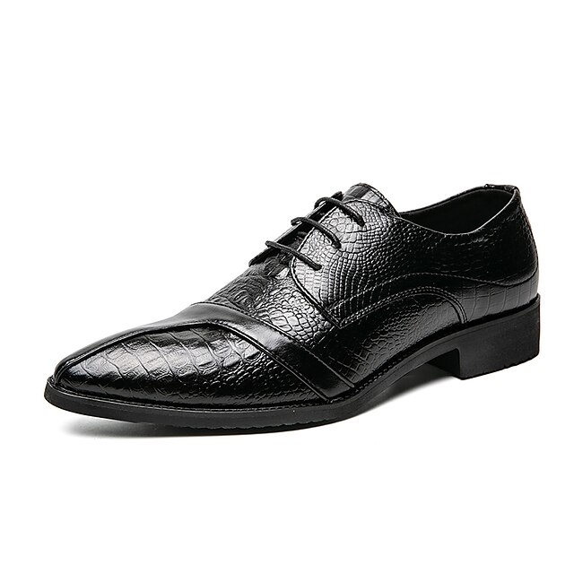 Shoes & Bags Mens Shoes | Mens Oxfords Business Casual Classic Daily PU Black Brown Fall Winter - YC47509