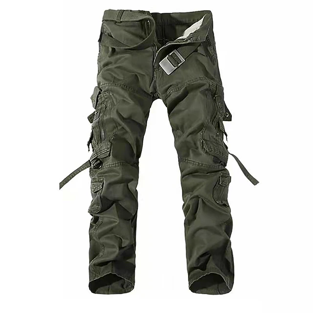 Men's Cargo Pants Cargo Trousers Combat Trousers Tactical Pants Trousers Multi Pocket Plain Full Length Daily Holiday Casual Tactical Grass Green Earth green Inelastic 8