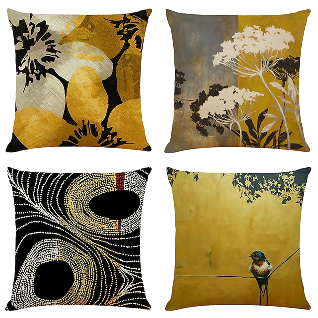 Home & Garden Home Decor | Golden Art Double Side Cushion Cover 4PC Soft Decorative Square Throw Pillow Cover Cushion Case Pillo