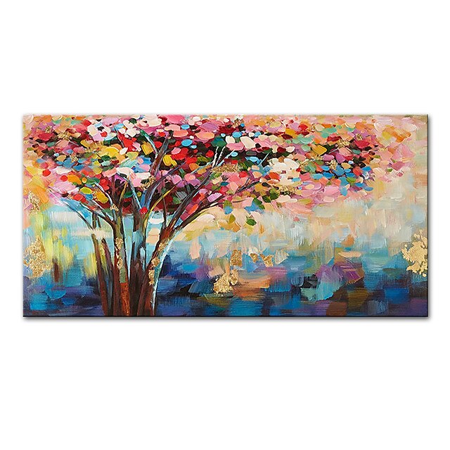 Home & Garden Wall Art | Oil Painting Handmade Hand Painted Wall Art Mintura Modern Abstract Colour Tree Picture Home Decoration