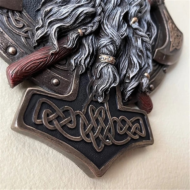 Home & Garden Home Decor | Viking Berserker Double Axe Wall Decoration Plaque House Decoration Garden Decoration Resin Home Deco