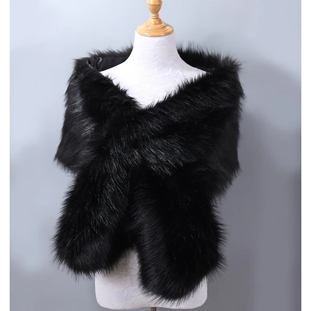 Women's 1920s Faux Fur Shawl The Great Gatsby Classical Retro Vintage Ball Gown Winter Adults