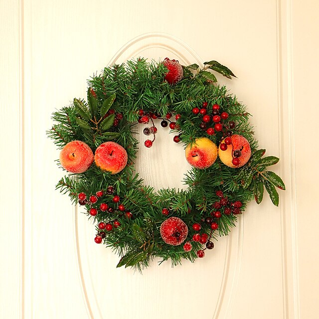 Home & Garden Home Decor | Christmas Decoration Wreath Garland With Frosted Pomegranate Door Hanger 30/45cm - WU82926