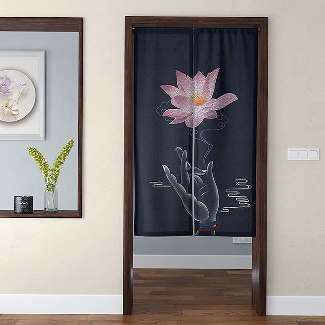 Home & Garden Home Decor | Door Tapestry Chinese Style ZEN Door Curtain Entrance Partition Curtain Half Curtain Fabric Curtain C