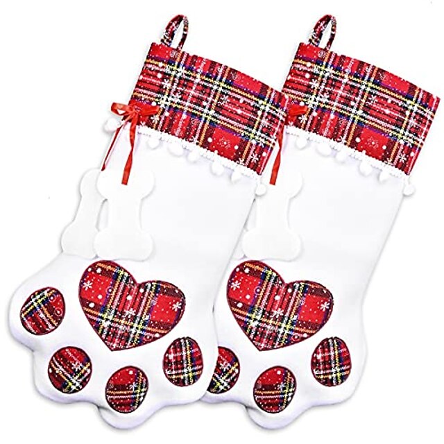 Christmas stocking play fun Personalised Embroidered Tartan Dog Toy w Squeak 