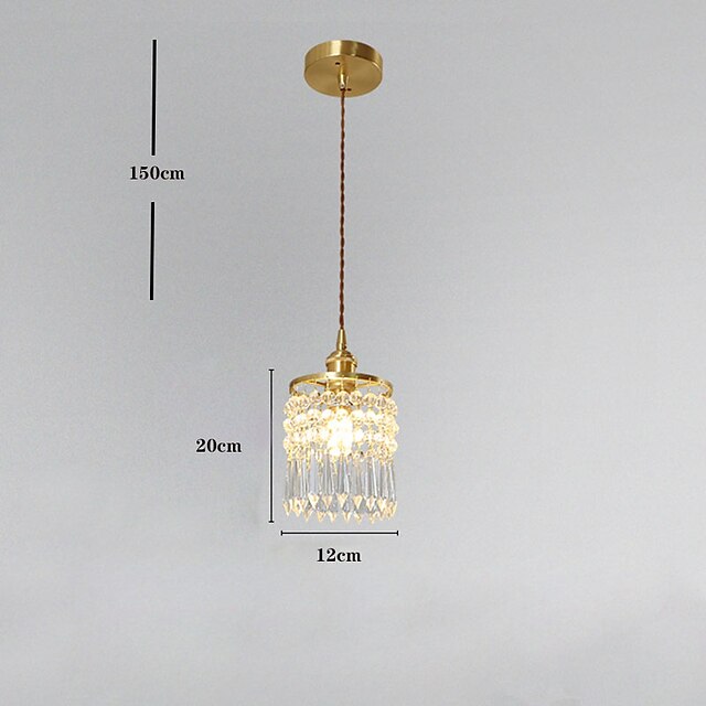 Lights & Lighting Pendant Lights | 12cm Unique Design Chandelier Gold Pendant Light Crystal Modern 110-120V 220-240V - LY89353