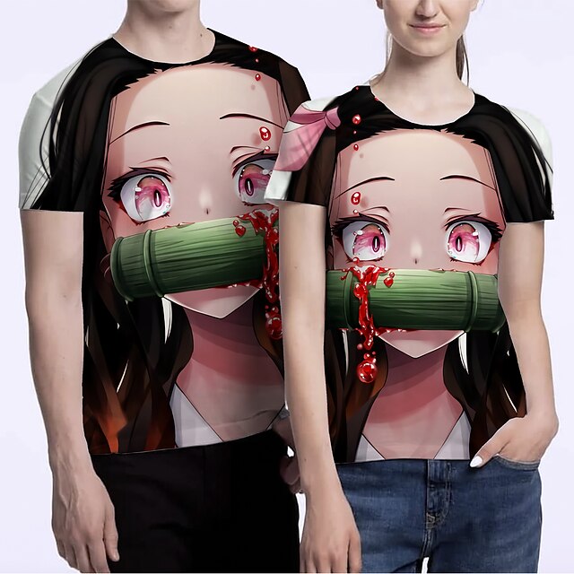 Toys & Hobbies Cosplay & Costumes | Inspired by Demon Slayer: Kimetsu no Yaiba Kamado Nezuko T-shirt Anime 100% Polyester Anime 