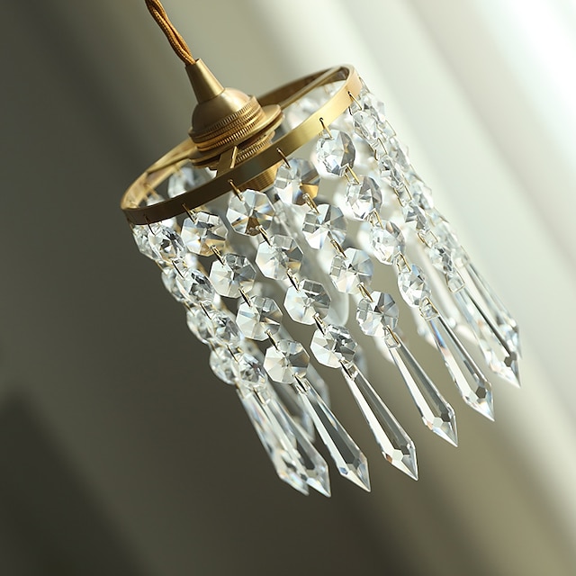 Lights & Lighting Pendant Lights | 12cm Unique Design Chandelier Gold Pendant Light Crystal Modern 110-120V 220-240V - LY89353